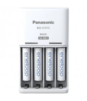 Panasonic Eneloop įkroviklis BQ-CC51 + 4 x R03/AAA Eneloop 800mAh Ni-MH BK-4MCDE