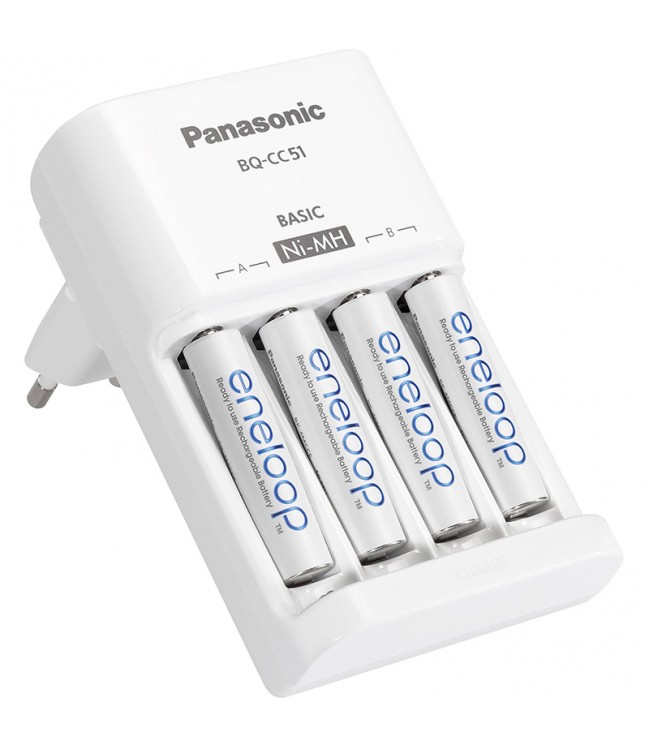 Panasonic Eneloop charger BQ-CC51E + 4 pcs R6/AA Eneloop 2000mAh BK-3MCCE rechargeable batteries