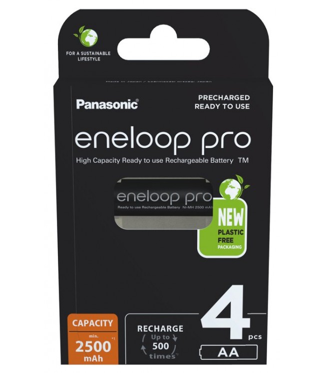 Panasonic Eneloop PRO 2500mAh AA battery, 4 pcs. BK-3HCDE/4BE