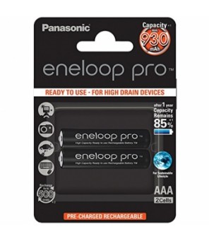 Panasonic Eneloop PRO 930mAh AAA akumuliatorius, 2 vnt. BK-4HCDE/2BE