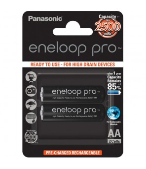 Panasonic Eneloop Pro HR6 2500 mAh AA įkraunamos baterijos, 2vnt