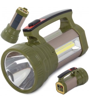 Flashlight with POWER BANK function and solar battery SOLAR LED XM-L L2 COB