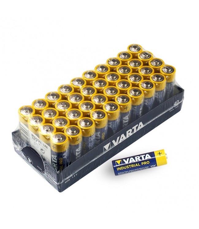 Varta Industrial AA LR6 batteries, 40pcs