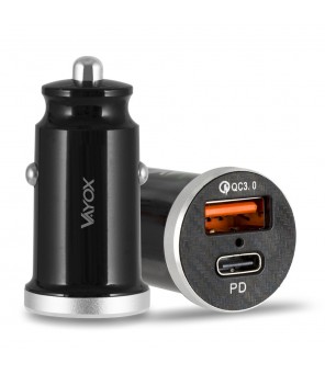 Vayox automobilinis įkroviklis PD (USB-C) + USB-A 3.0 VA0034