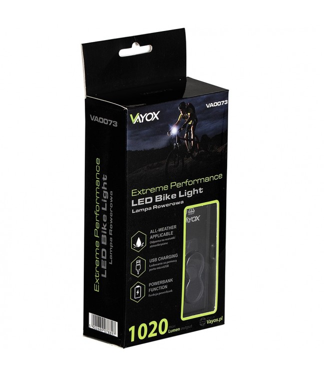 Vayox bike light 5x XML 1020lm + powerbank VA0073