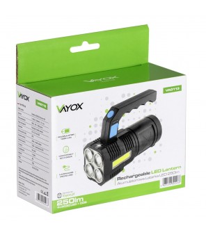 Vayox handheld flashlight 4xLED + COB 250lm VA0113