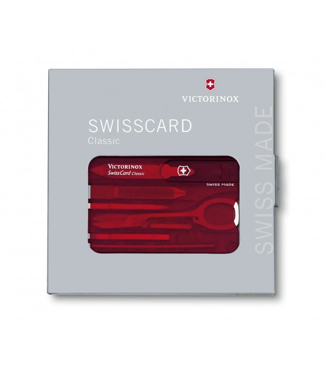 Victorinox SwissCard Classic komplektas, rot transparent 0.7100.T