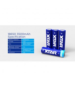 XTAR 18650 3500mah įkraunama baterija su apsauga