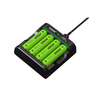 Xtar LC4 charger + 4 x AA LR6 1.5 V Li-Ion batteries