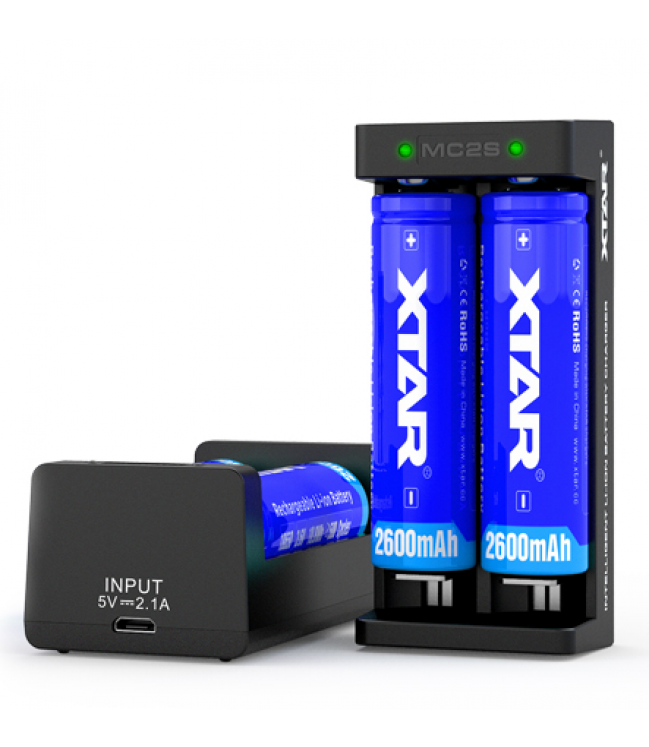 XTAR MC2S baterijų įkroviklis