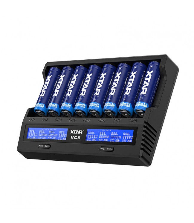 Xtar VC8S Li-ion and NiMH cylindrical battery charger